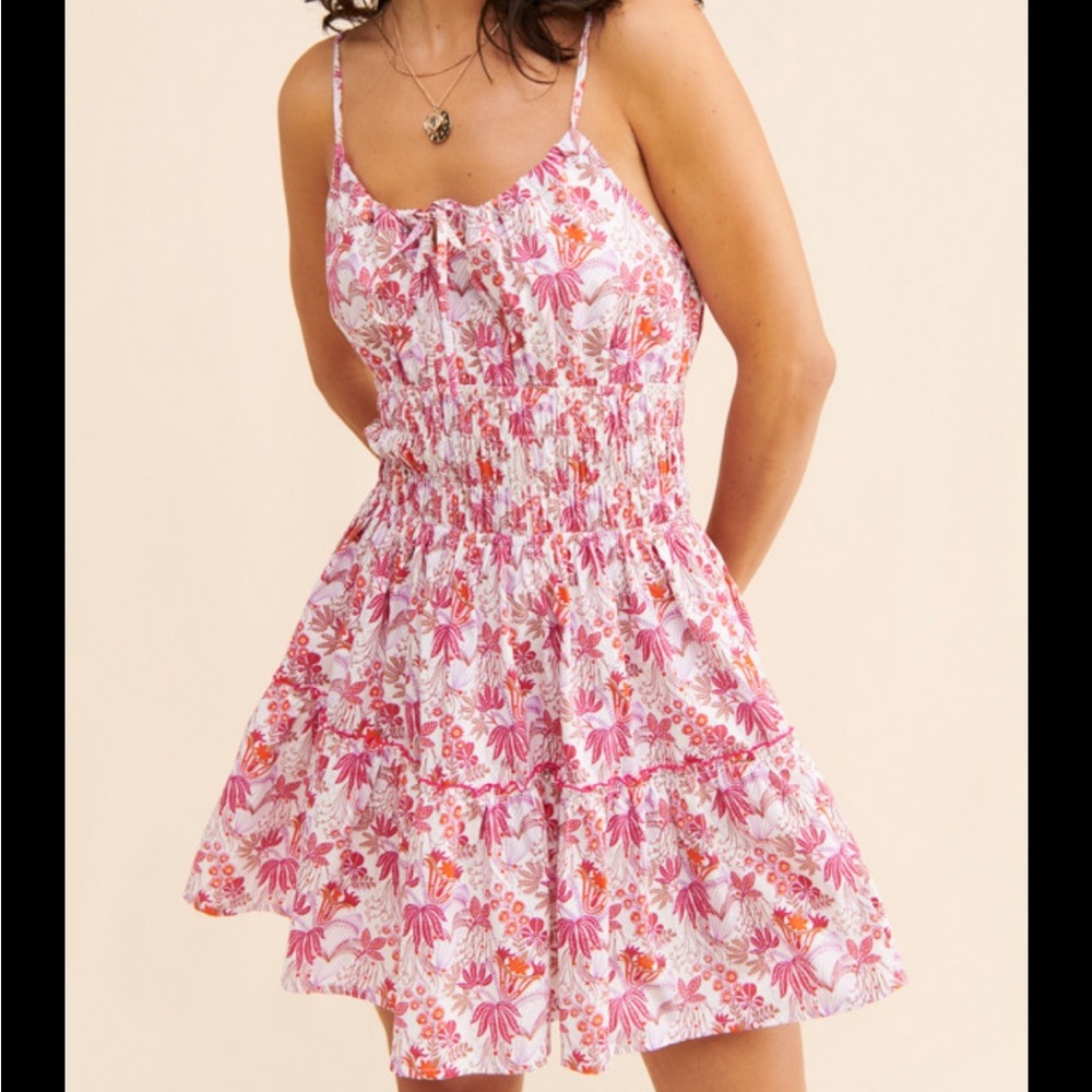 Chic Floral Mini Dress in Pink